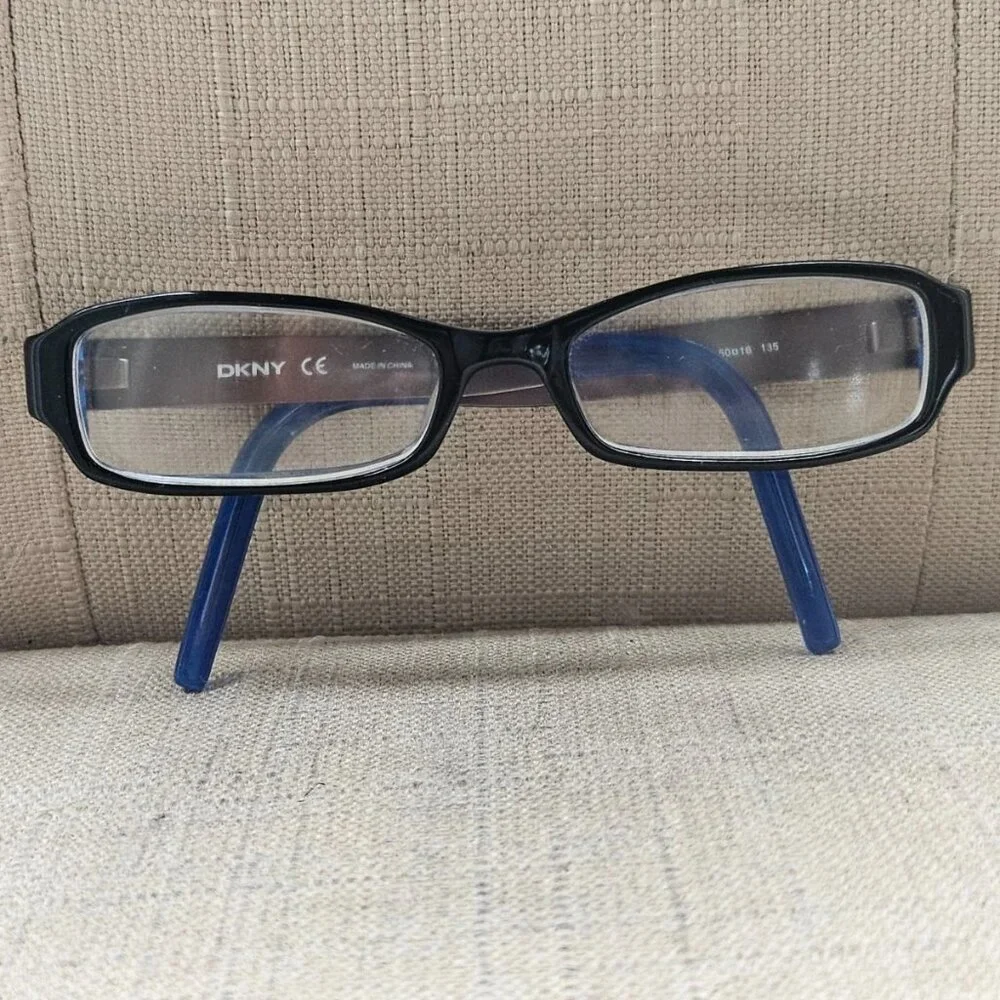 DKNY Women Glasses Frame Eye Wear DY4531 Black/Silver/Blue Tone Eyeglasses